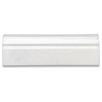 Thassos White Marble 4x12 Baseboard Crown Molding Polished, 1 piece
