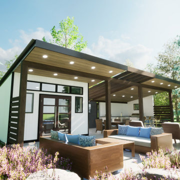 Outdoor Kitchen, mini-pool, bedroom concept