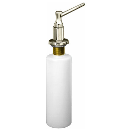 Standard Soap/Lotion Dispenser In Polished Brass, Polished Nickel
