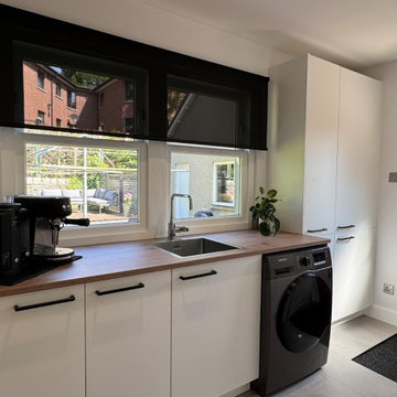 White and Green Modern Kitchen in Banchory