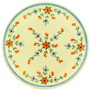 Polish Pottery 14" Stoneware Platter Hand-Decorated Design
