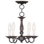 Livex Lighting - Williamsburgh Convertible Chain-Hang and Ceiling Mount, Bronze - Simple, yet refined, the traditional, colonial mini chandelier/semi flush mount is a perennial favorite. Part of the Williamsburgh series, this handsome mini chandelier/semi flush mount is a timeless beauty.