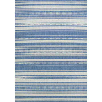 Couristan Recife Gazebo Stripe Champ-Blue Rug 8'6"x13'