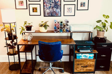 Inspiration for a transitional home office remodel in Other