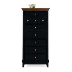 American Drew 181-280BC Lingerie Chest- Black w/ Cherry Top Sterling Pointe - Dressers