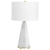 Cyan Opaque Storm Table Lamp 11217, White