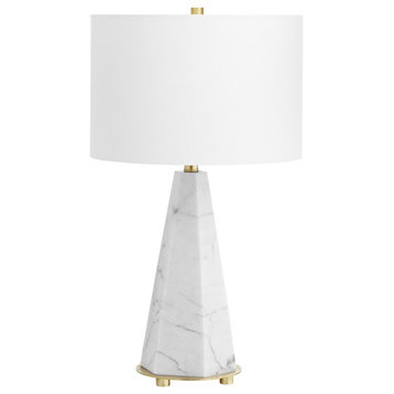 Cyan Opaque Storm Table Lamp 11217, White