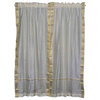 Cream Rod Pocket  Sheer Sari Curtain / Drape / Panel   - 80W x 84L - Pair