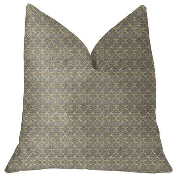 Golden Clove Blue and Beige Luxury Throw Pillow, 20"x36" King