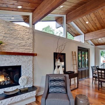 Open Concept Great Room With Vaulted Ceiling