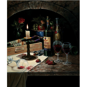 "Spilled Wine" Canvas Painting by H. Hargrove, 20"x24"