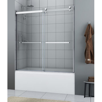 Miseno MTDCR6360DR Drift Double Roller Tub Door 5/16" Clear Glass - Polished
