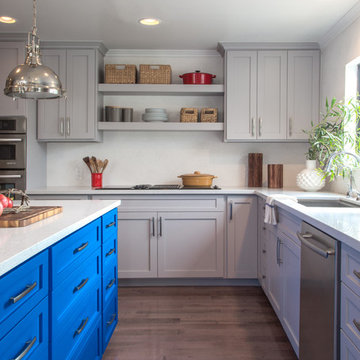 Transitional Colorful Kitchen