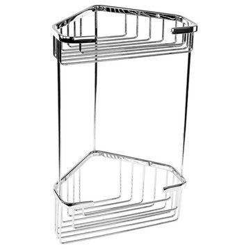 Chrome Corner Double Shower Basket