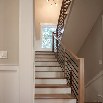 Project #83 | U-Shaped Staircase with Horizontal Black Rod Railing