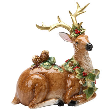 Reindeer Pinecone Figurine