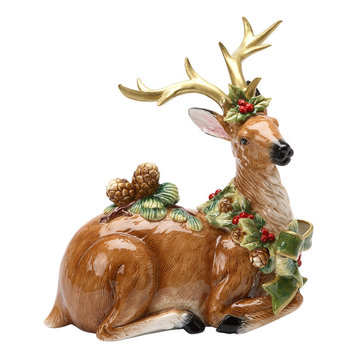 Reindeer Pinecone Figurine