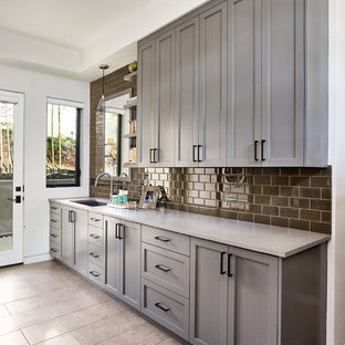 75 Beautiful Laundry Room With Gray Cabinets And Concrete