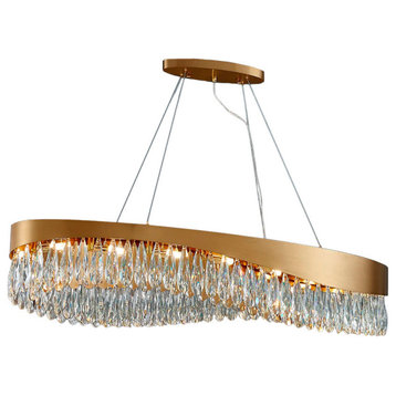 Capo Noli | New Modern Wave-shaped Crystal Chandelier, 37.5''