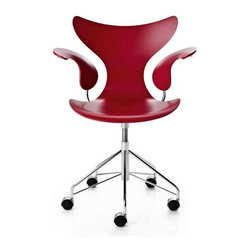 Jacobsen Lily Swivel Armchair - Red - Dining Chairs