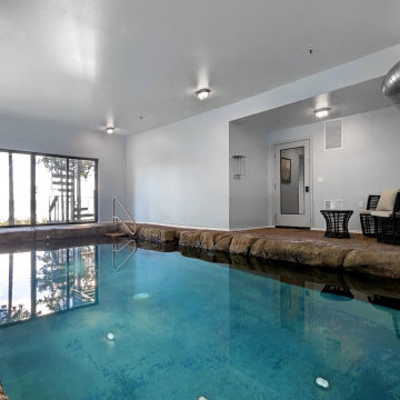 (Custom Home) Indoor Pool with Puget Sound Views