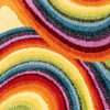 Flow Abstract Swirl Red/Yellow/Blue 2 ft. x 8 ft. Runner Rug