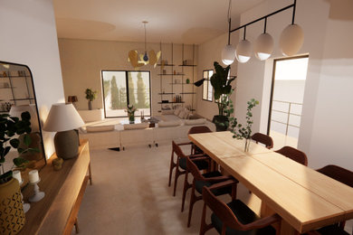 Cette image montre une salle à manger design.