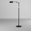 9W LED Swing Arm Floor Lamp, Black Finish