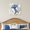 "Blue Xray Floral" Frameless Free Floating Panel Graphic Wall Art, 24"x24"