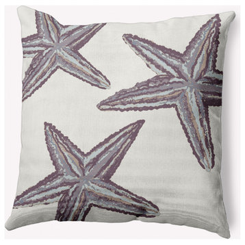 26x26" Starfish Constellation Nautical Decorative Indoor Pillow, Dusty Purple