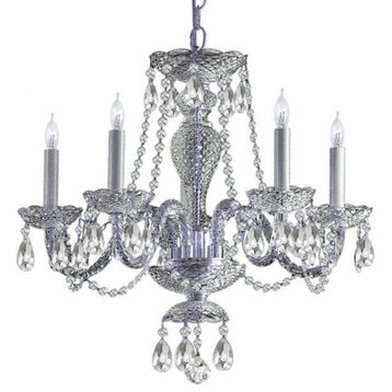 Traditional Crystal 5 Light Spectra Crystal Chrome Chandelier