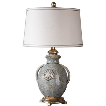 Cancello Blue Glaze Lamp By Designer Matthew Williams