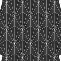Aster Hex Encaustic Porcelain Floor and Wall Tile, Nero