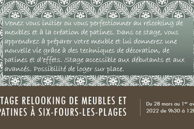 Stage Relooking de meubles et patines du 28 mars au 1er avril 2022 Six-Fours-Les