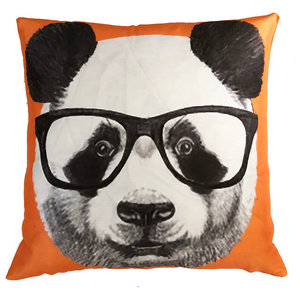 Designart CU13181-16-16 Funny Panda with Sunglasses Animal Cushion Cover for Living Room Sofa Throw Pillow 16 x 16