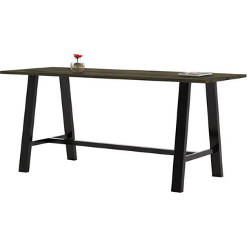 KFI Midtown 3' x 8' Wood Top Bar Height Conference Table in Barnwood