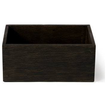 Rectangular Oak Bathroom Storage Box | Wireworks Mezza, Dark Oak