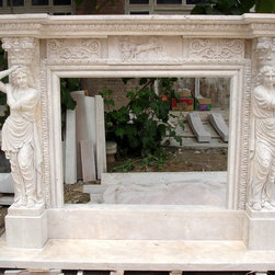 Natural Carved Stone Fireplaces - Indoor Fireplaces