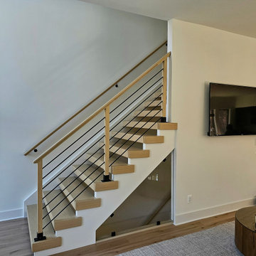 Project #111 | Open-Riser Staircase with Glass Panel Detail