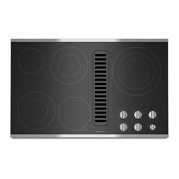 Jenn-Air 36" Electric Radiant Downdraft Cooktop, Stainless/blk | JED3536WS - Cooktops