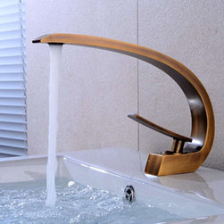 Antique Brass Bathroom Sink Faucet Art Designed Mixer Faucet FA0429 - Bathroom Sink Faucets