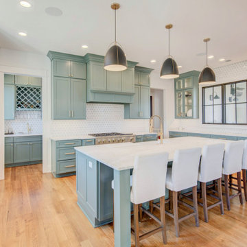 Sage green kitchen