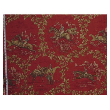 Horse Fabric Red Toile Riding Racing, Standard Cut
