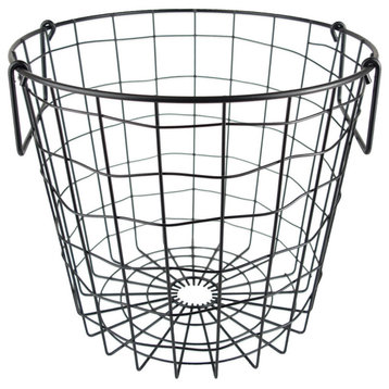 Metal Basket Black Round Small 12"x12"x10"