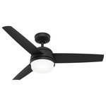 Hunter Fan Company - Hunter 48" Midtown Matte Black Ceiling Fan With LED Light Kit and Remote - The Midtown ceiling fan makes itself at home in a variety of spaces. The 48-inch blade span makes it a great fit for many rooms while the design unifies simple and modern styles. The Midtown features our exclusive SureSpeed Guarantee, delivering optimized, high-speed cooling. Create the perfect ambiance by using the included handheld remote to easily adjust the dimmable integrated LED light and fan speed.