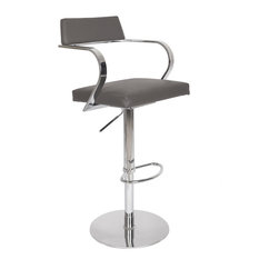 Elva High Back Hydraulic Stool | Grey - Bar Stools And Counter Stools
