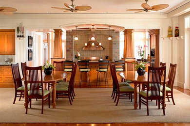 Dining room - tropical dining room idea in Miami