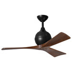 Matthews Fan - Irene-3, Ceiling Fan, Matte Black Finish/Walnut Tone Blades, 42" - Cutting a figure like no other, the Irene-3 is rustic, yet strikingly modern design that transforms the look of any space it inhabits. Lauded by designers for how the solid wooden blades are neatly joined, this indoor ceiling fan makes your space feel cooler and more comfortable. The globe-shaped body makes the style more personable, and even helps uphold that signature minimal profile. As the original model that started the line, the Irene-3 brings a warm and natural feel to any modern home.