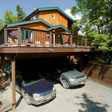 Interconnected Carport, Side and Back Decks Featuring Under Deck Roofing