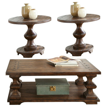 Liberty Furniture Sedona 3 Pc Occassional Table Set in Kona Brown